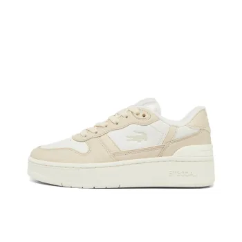 LACOSTE T Clip Slip Resistant Low Top Skateboard Shoes Women's White Beige