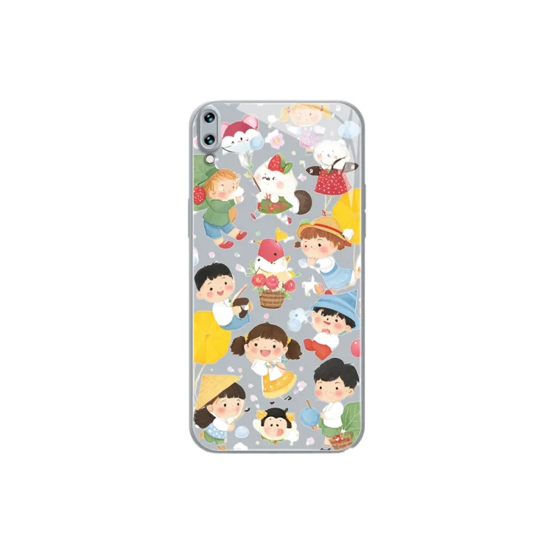 PHILIPS Glass Material Phone Cases Compatible With Vivo Y Collection Trendy Anime Cartoon Pattern Refreshing Cute Style-0