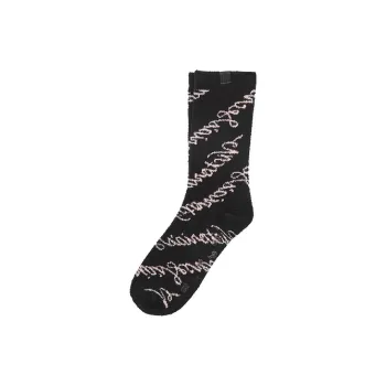 Victoria's Secret Mid Calf Socks Women's 1 Pack Pink Black Letter Logo