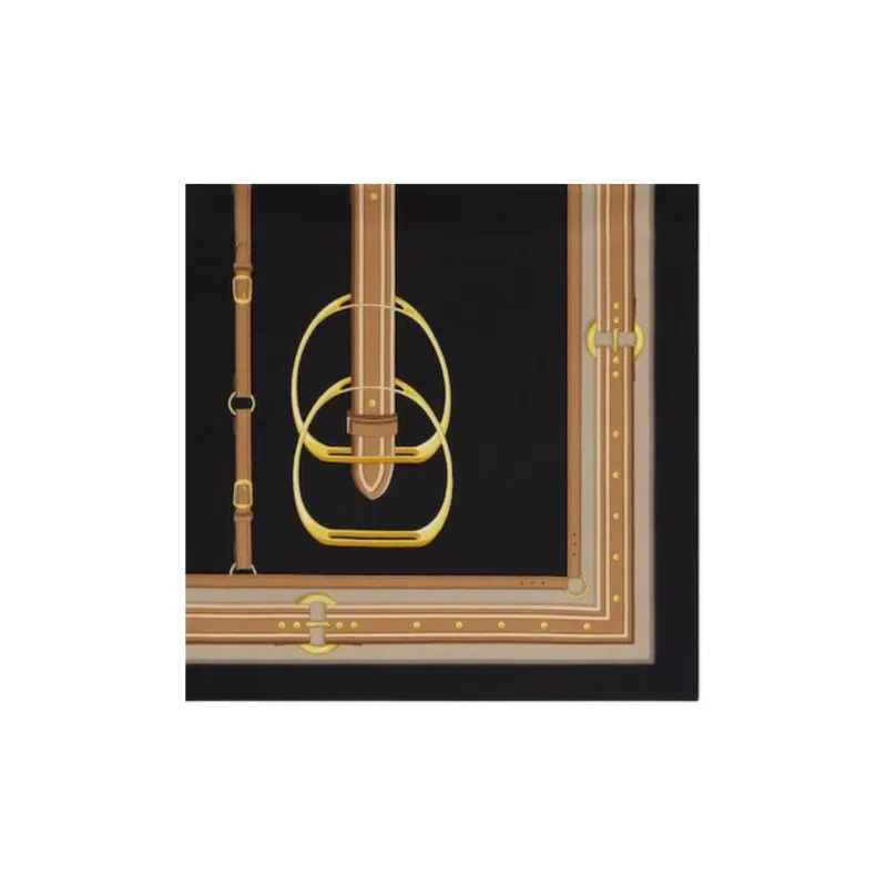 GUCCI Silk Scarves Unisex Black-2