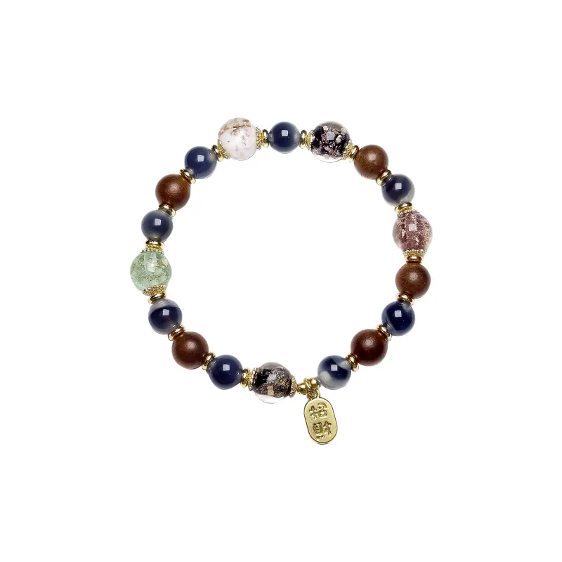 Artisan Lock Heart Jade Agate Bracelets Unisex-0