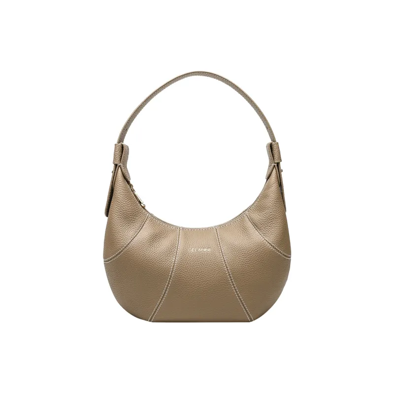 GELANNI Cow Leather Shoulder Bag Women's Black/Gray-13