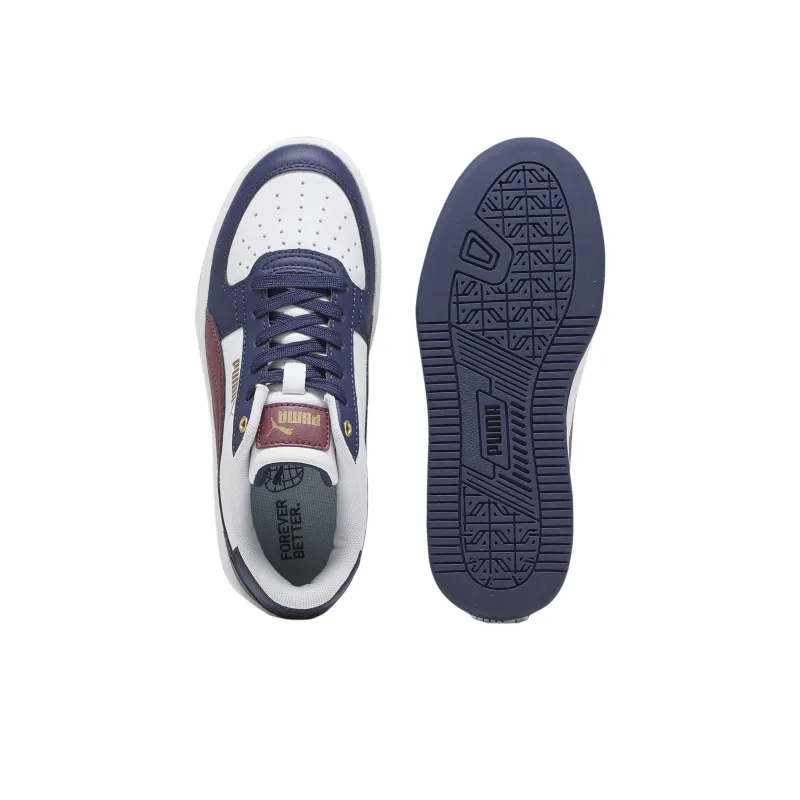 PUMA Caven 2.0 Anti Slip Wear Resistant Low Top Kids' Skateboarding Shoes White Blue Red Teenagers-3