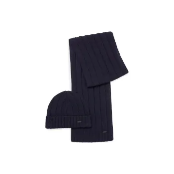 HUGO Viscose Beanies Men's Blue