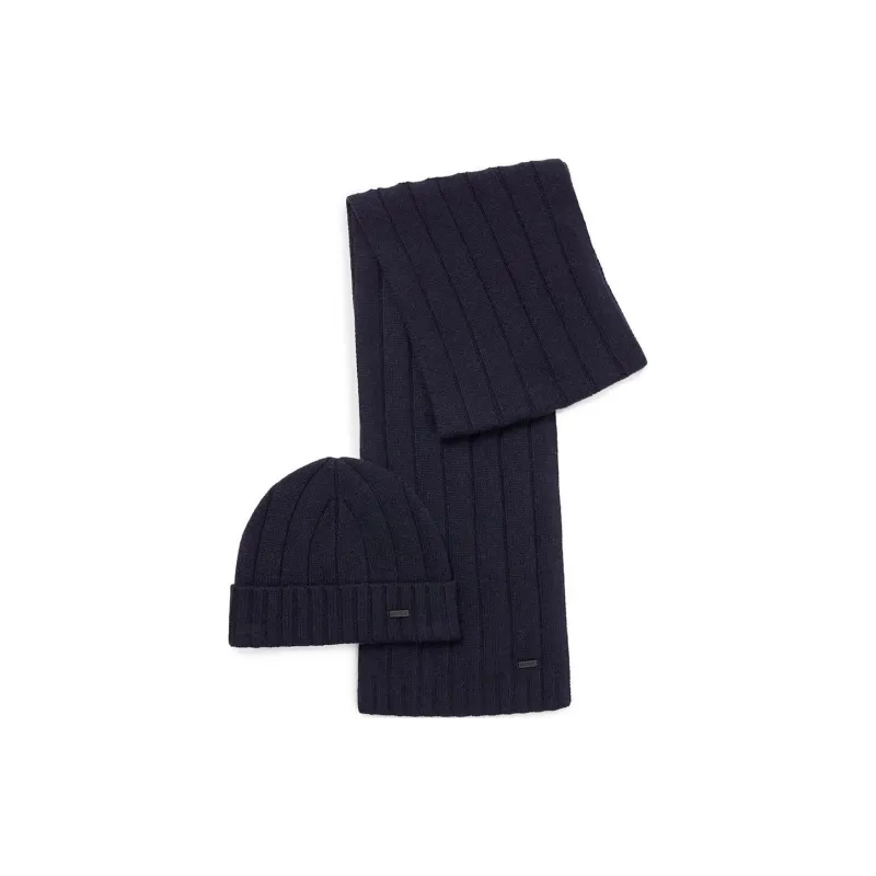 HUGO Viscose Beanies Men's Blue-0