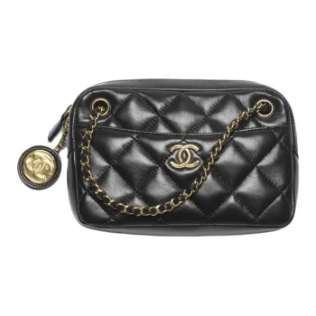 CHANEL Leather Shoulder Bag, Crossbody Bag Women's Black