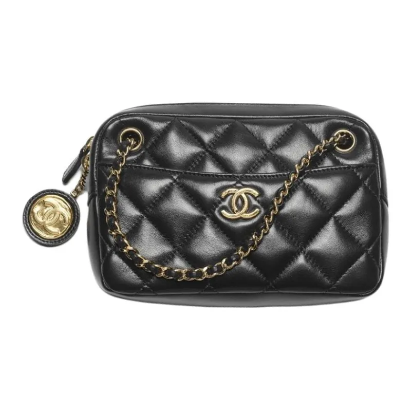 CHANEL Leather Shoulder Bag, Crossbody Bag Women's Black-0