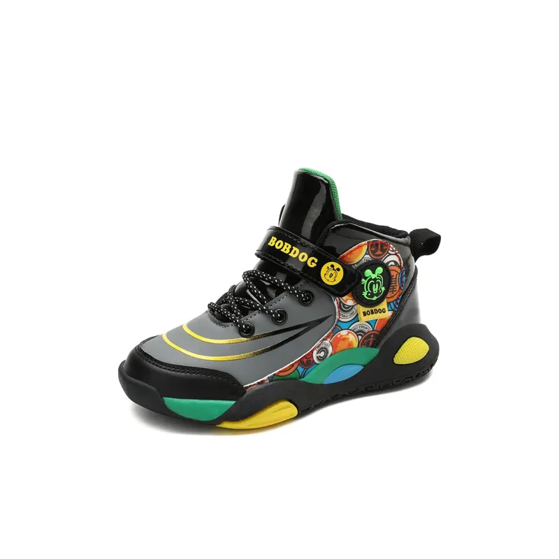 BOBDOG Slip Resistant Cushioning Wear Resistant Warm Mid Top Children's Basketball Shoes Kids'-18