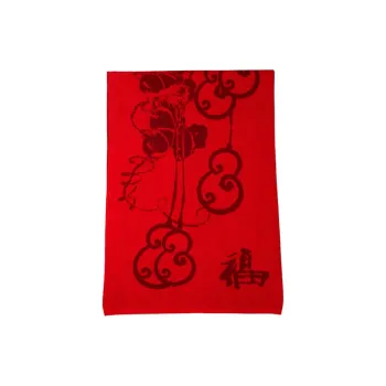 H YXIANG Wool Knit Scarves Unisex China Red Gift Box Set