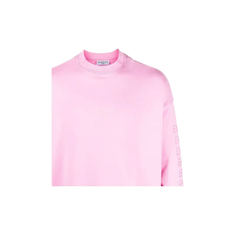 Balenciaga Bb Paris Icon Oversized Sweatshirt Pink-4