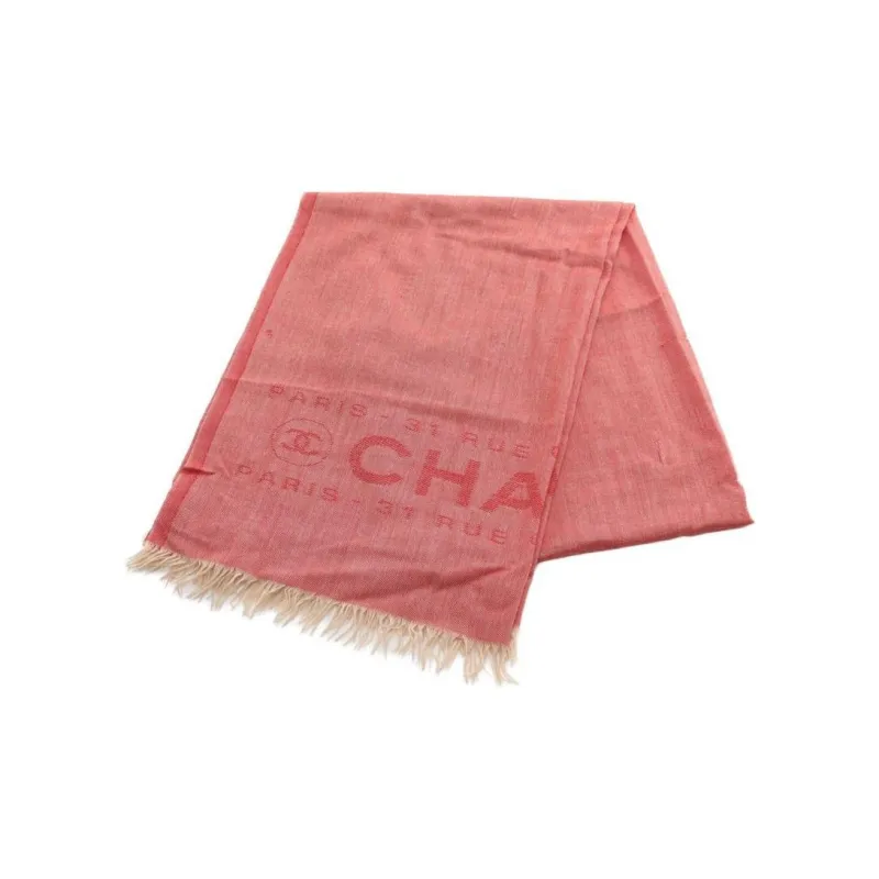 CHANEL Cashmere Shawls Women's Red-0