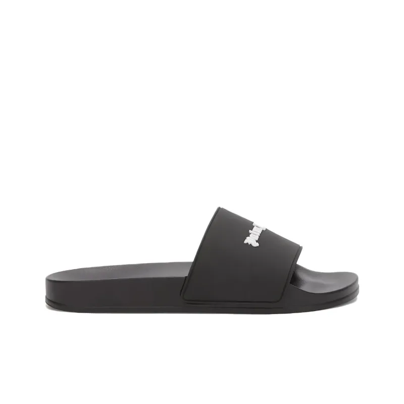 PALM ANGELS Logo Embossed Slides-1