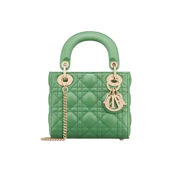DIOR Lady Dior Wicker Pattern Sheepskin Dior Bag Shoulder Bag Crossbody Bag Handbag Mini Women's Jade Green