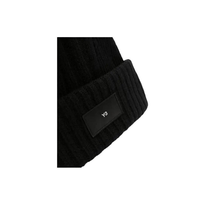 Y 3 Logo patch Knitted Beanie-3