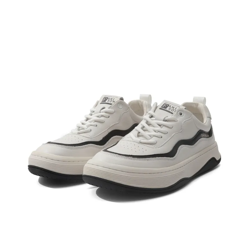 TOM TAILOR Pure White Breathable Elevator Running Shoes Low Top Skateboard Shoes Men's White-2