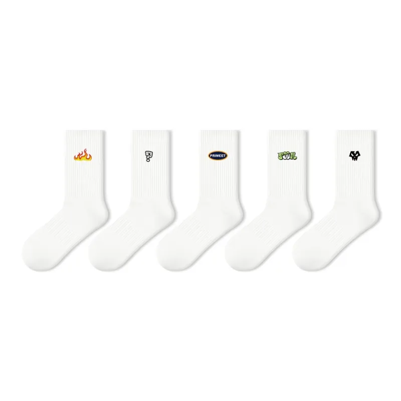 Primeet Mid Calf Socks Unisex 5 Pack-12
