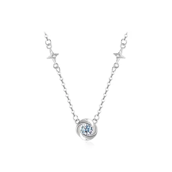 WANLIACC S999 Fine Silver Mobius Loop Necklace Women's