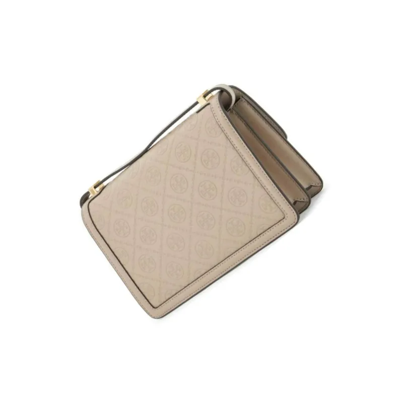 TORY BURCH T Monogram Leather Crossbody Bag Shoulder Bag Women's Clay-3