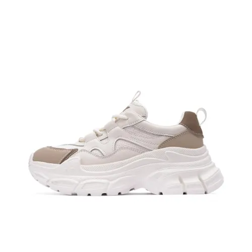 PONY Anti-Slip Wear-Resistant Low-Top Chunky Sneakers Women's White