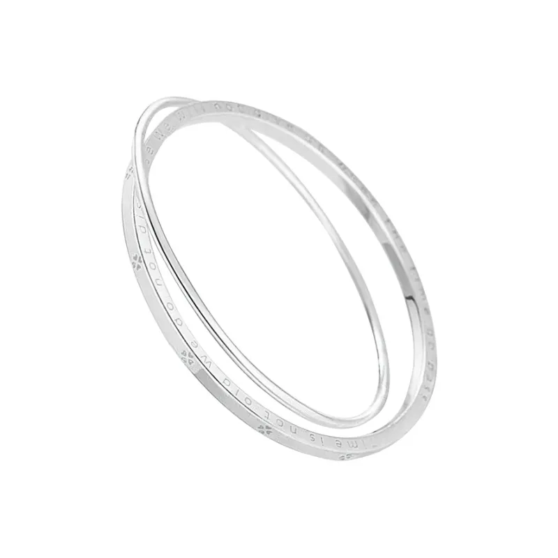 CHIC ZONE 999 Fine Silver Bangles Women's Silver-0