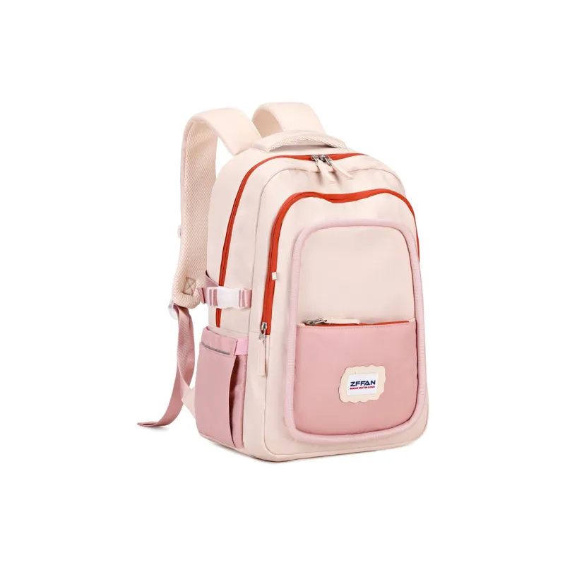 ZUOFEIFAN Nylon Backpack Women's Beige & Pink-2