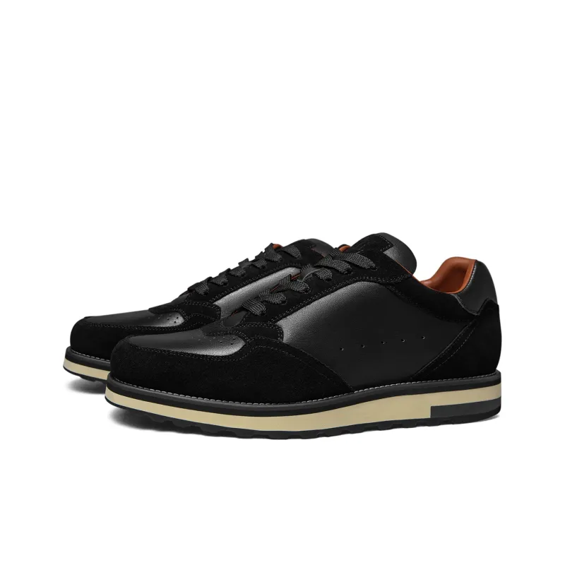 Zuti Vintage Versatile Patchwork Velvet Skateboard Shoes Low-Top Casual Shoes Men's Black-1