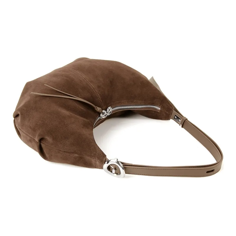 YOCAMU Cow Leather Shoulder Bag Regular Women's Caramel Brown/Coffee-5