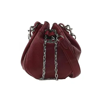 Vivienne Westwood Recycled Grained Leather Bucket Bags Shoulder Bag Crossbody Bag Women's Red