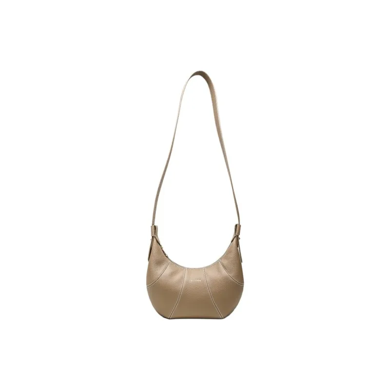 GELANNI Cow Leather Shoulder Bag Women's Black/Gray-9