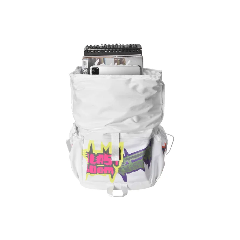 COEXISTENCE Polyester Water Repellent Stain Resistant Backpack Travel Bag Regular Unisex White-5
