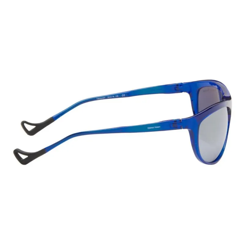 District Vision Titanium Rubber Polyacrylonitrile Oval Sunglasses Men's Blue-2