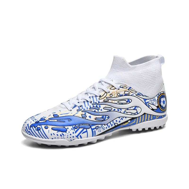 Black tailed deer Soccer Shoes Unisex High Top Aqua/White Blue/White Red-28