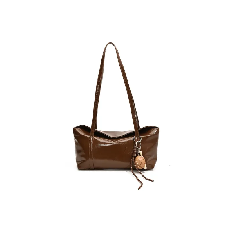 Yalu PU Shoulder Bag Regular Women's Coffee/Burgundy/Black/Khaki Brown-0