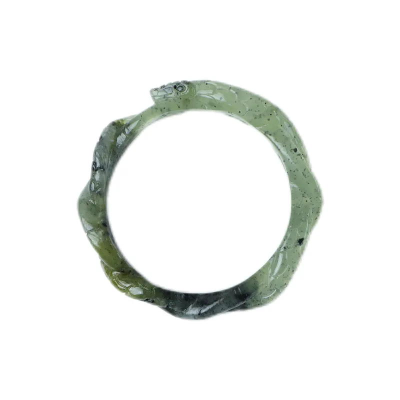 South Asia Natural Serpentine Jade Bangles Unisex-1