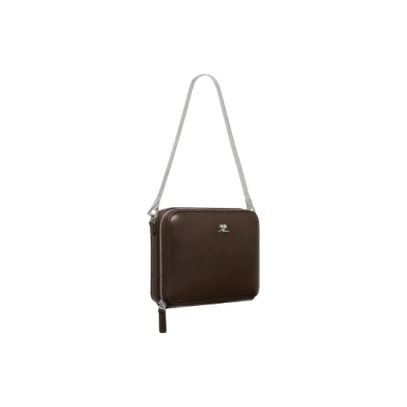 COURREGES Cow Leather One Shoulder Handbags Women's Brown-1