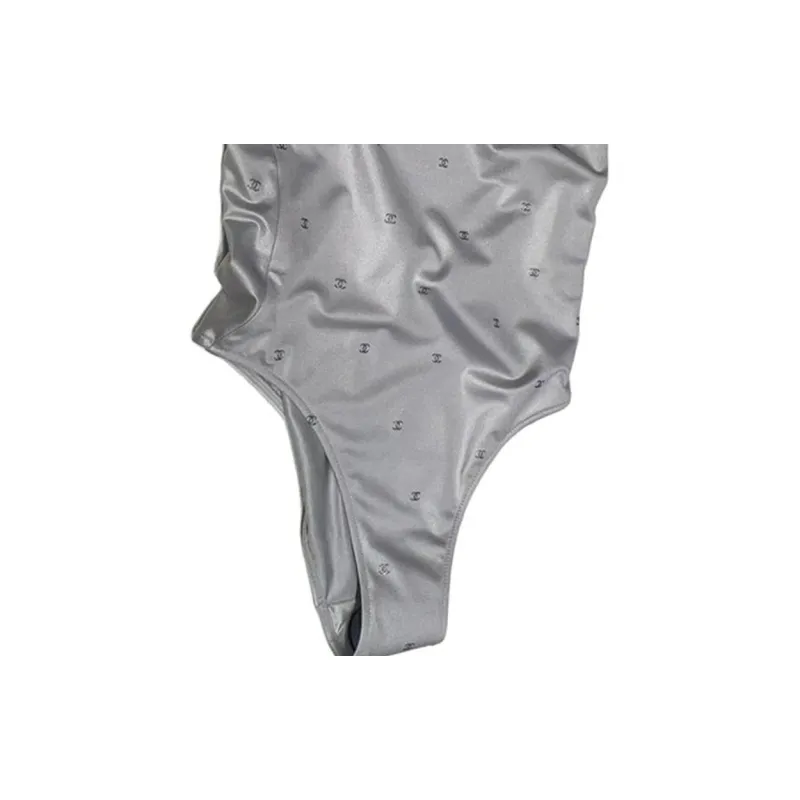 CHANEL 24 New Spring And Summer Arrivals One piece Swimsuit Women's Silver-4