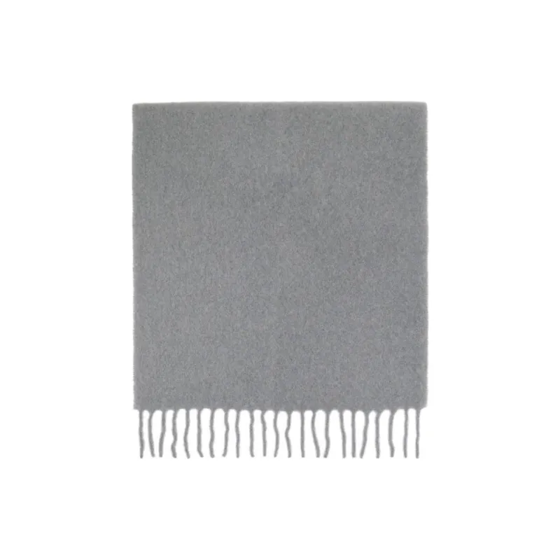 TOTEME Alpaca Knit Scarves Unisex Gray-1