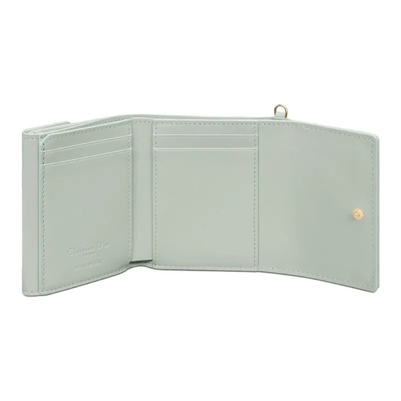 DIOR Lady Dior Soft Lambskin Handheld Card Holder Wallet Women's Bright Green-3