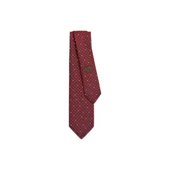 HERMES Mulberry Silk Ties Men's Red