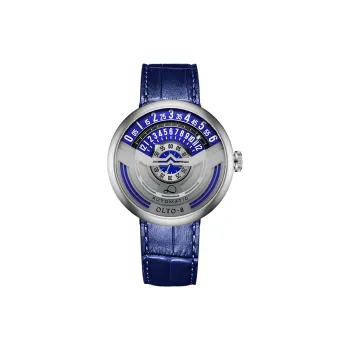 OLTO 8 UFO Series Wrist Watch Automatic Mechanical Movement Leather Watch Bands Blue Dial Men's Watches