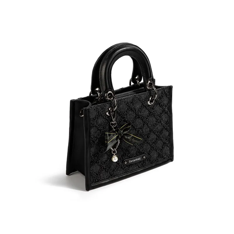 CentarlKatty Polyurethane With Synthetic Leather Handbag Women's Denim Black-2