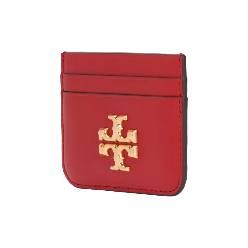 TORY BURCH Eleanor Leather Coin Purse Wallets Card Holders Women's Red-2