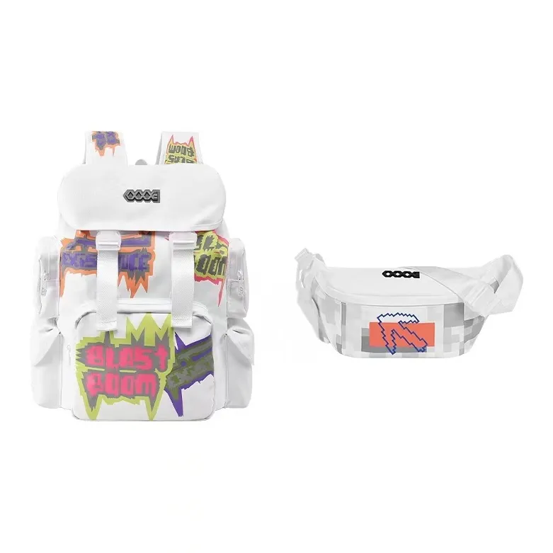 COEXISTENCE Polyester Backpack Basketball Bag Tubas Unisex White-19