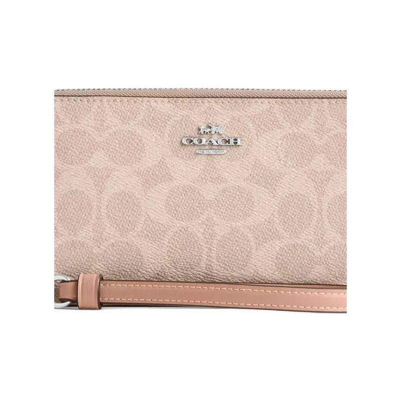 COACH Coated Canvas Wallet Small Size Women's Sand-2