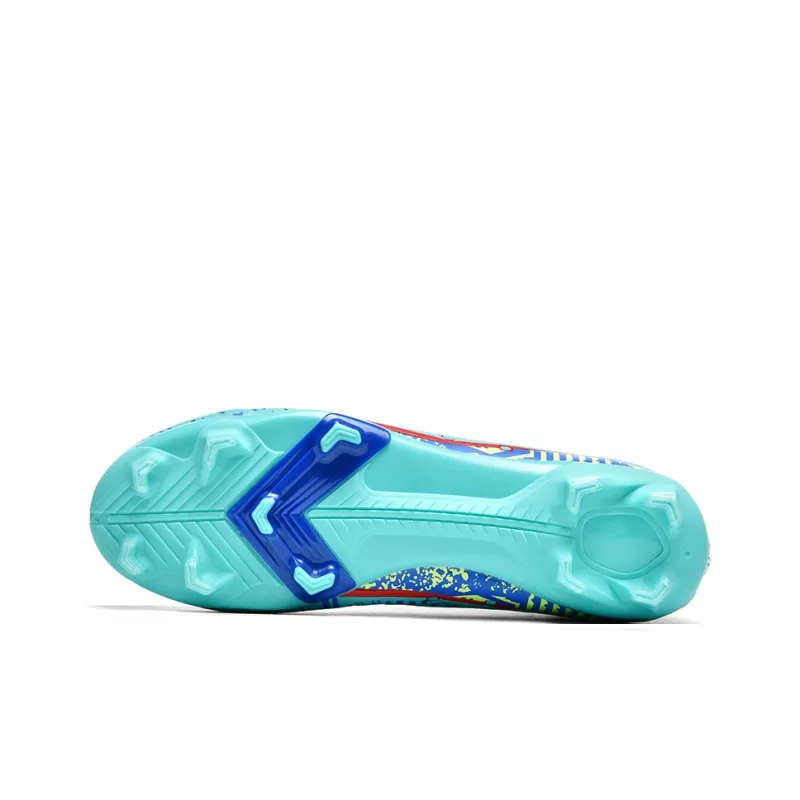 Black tailed deer Soccer Shoes Unisex High Top Aqua/White Blue/White Red-8