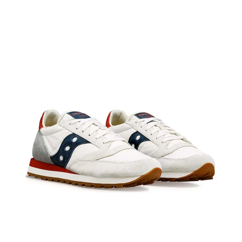 Saucony Jazz Original Slip Resistant Breathable Low Top Casual Running Shoes Unisex White Gray-2