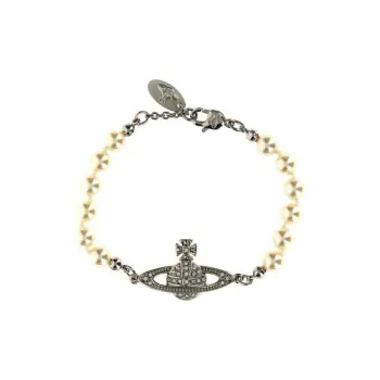 Vivienne Westwood Orb Plaque Pearl Bracelet