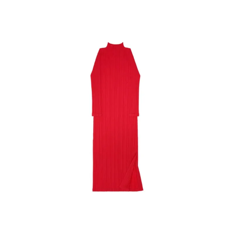 PLEATS PLEASE ISSEY MIYAKE FW24 Long-Sleeved Dresses Women's Red-2