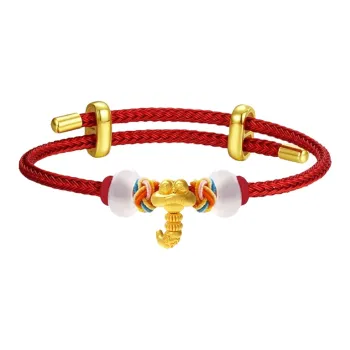 CHOW KING SANG Gold Plated Copper Bracelets Unisex