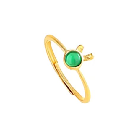 Xifeng Building Chalcedony S925 Sterling Silver Inlay Ring Women's-20